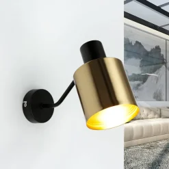 Easylight Wandleuchte Messing Schwarz verstellbar E27 Industrial* Industrie Lampen|Küchenlampen