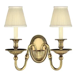 Online Elstead Wandleuchte Messing Stoff 2-flammig Barock Design