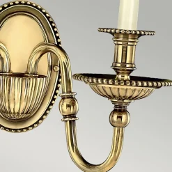 Online Elstead Wandleuchte Messing Stoff 2-flammig Barock Design