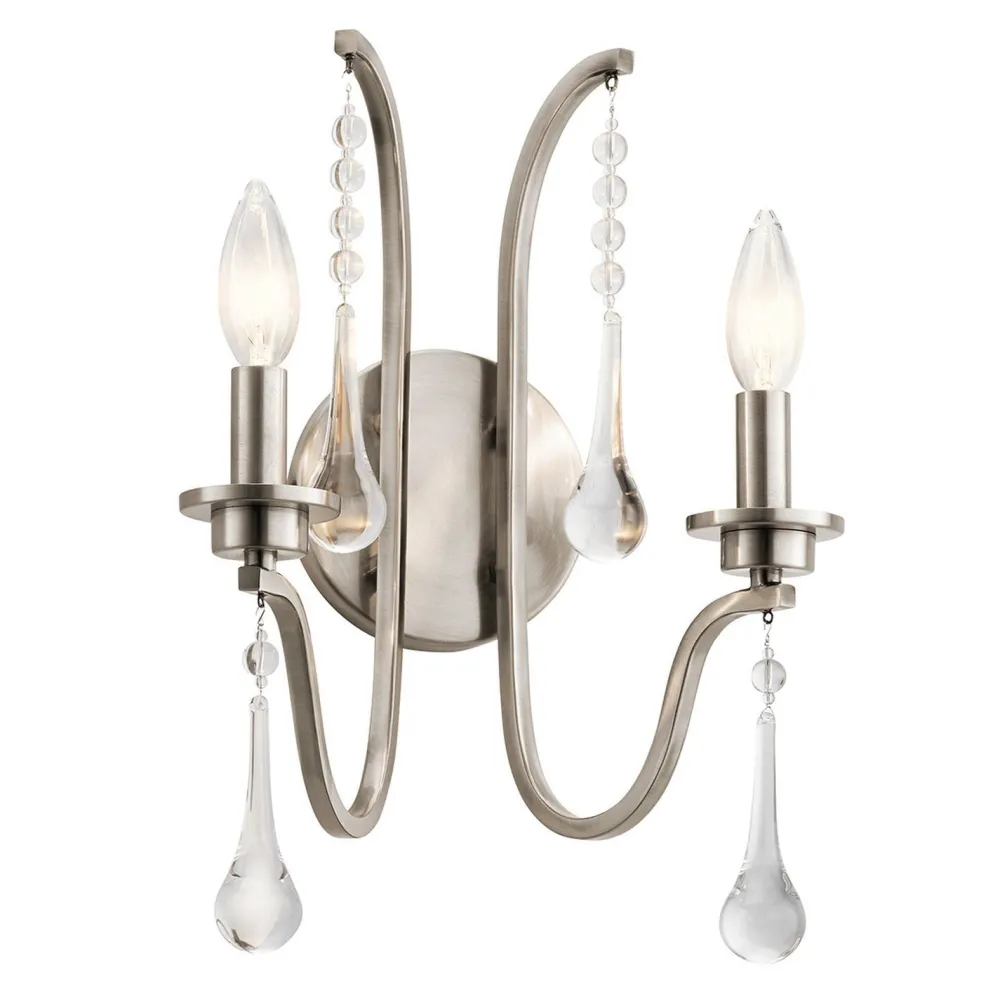 Elstead Wandleuchte Metall E14 38,1 cm hoch in Zinn 2-flammig* Wohnzimmerlampen|Metall Lampen