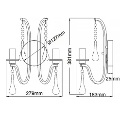 Elstead Wandleuchte Metall E14 38,1 cm hoch in Zinn 2-flammig* Wohnzimmerlampen|Metall Lampen