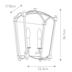 Elstead Wandleuchte Metall E14 36,1 cm hoch in Antikgold ZENOR* Wandleuchten|Flurlampen