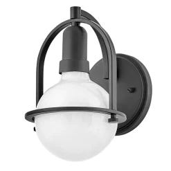 Elstead Wandleuchte Metall Glas 23,3 cm hoch Schwarz Weiß E27* Wandleuchten|Küchenlampen