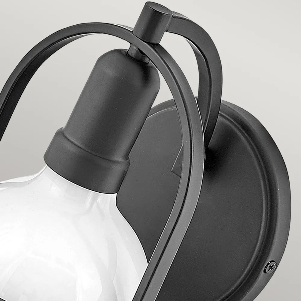 Elstead Wandleuchte Metall Glas 23,3 cm hoch Schwarz Weiß E27* Wandleuchten|Küchenlampen