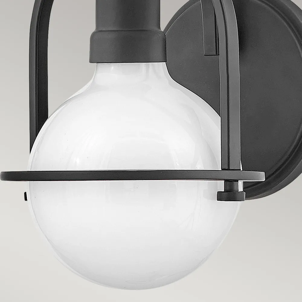 Elstead Wandleuchte Metall Glas 23,3 cm hoch Schwarz Weiß E27* Wandleuchten|Küchenlampen