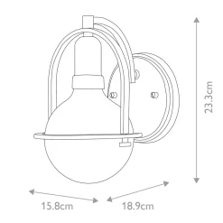 Elstead Wandleuchte Metall Glas 23,3 cm hoch Schwarz Weiß E27* Wandleuchten|Küchenlampen