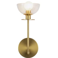 Elstead Wandleuchte Metall Glas 29,2 cm hoch in Gold gebürstet* Wandleuchten|Metall Lampen