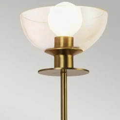 Elstead Wandleuchte Metall Glas 29,2 cm hoch in Gold gebürstet* Wandleuchten|Metall Lampen