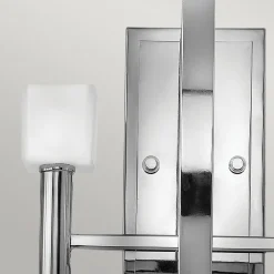 Clearance Elstead Wandleuchte Metall Glas H: 50 cm Chrom Weiß mit 2x G9 LED