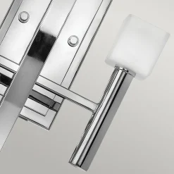 Clearance Elstead Wandleuchte Metall Glas H: 50 cm Chrom Weiß mit 2x G9 LED