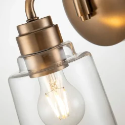 Elstead Wandleuchte Metall Glas H: 24,3 cm Vintage ASTANA* Glaslampen|Metall Lampen