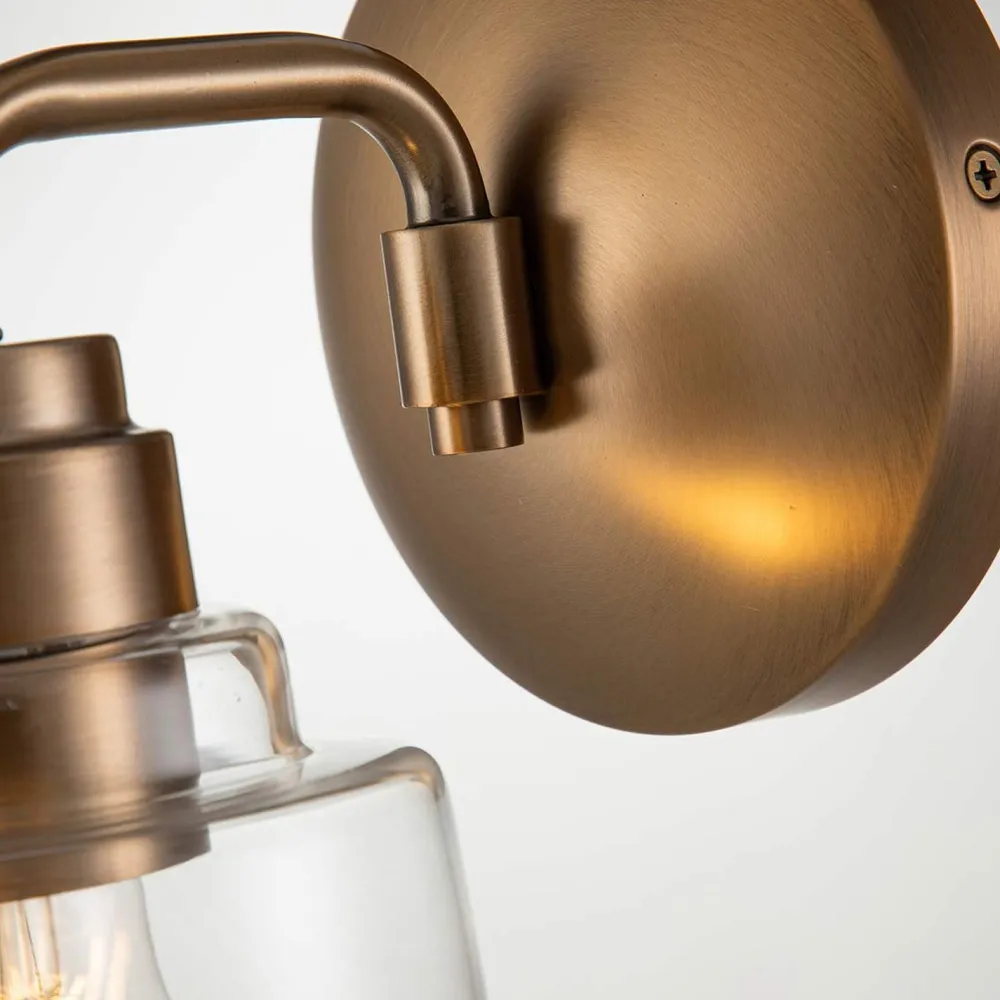 Elstead Wandleuchte Metall Glas H: 24,3 cm Vintage ASTANA* Glaslampen|Metall Lampen