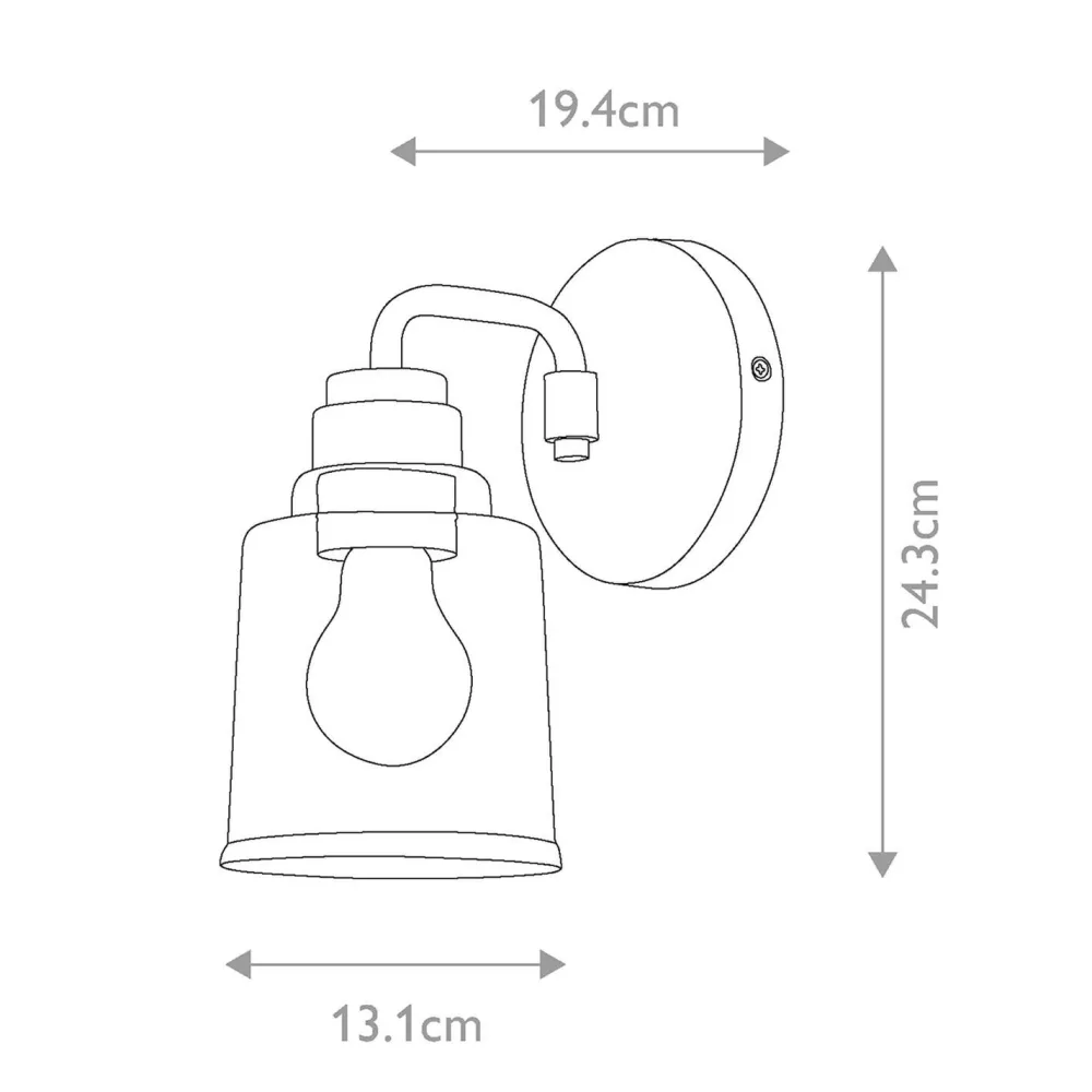 Elstead Wandleuchte Metall Glas H: 24,3 cm Vintage ASTANA* Glaslampen|Metall Lampen