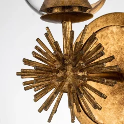 Elstead Wandleuchte Metall Glas H: 36,8 cm in Gold Antik E27* Wandleuchten|Rustikale Lampen