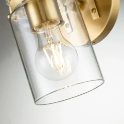 Elstead Wandleuchte Metall Glas H: 29,2 cm in Messing gebürstet E27* Wohnzimmerlampen|Küchenlampen