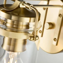 Elstead Wandleuchte Metall Glas H: 29,2 cm in Messing gebürstet E27* Wohnzimmerlampen|Küchenlampen