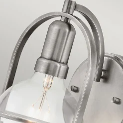 Elstead Wandleuchte Metall Glas H: 23,3 cm Nickel gebürstet E27* Wandleuchten|Küchenlampen