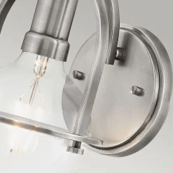 Elstead Wandleuchte Metall Glas H: 23,3 cm Nickel gebürstet E27* Wandleuchten|Küchenlampen