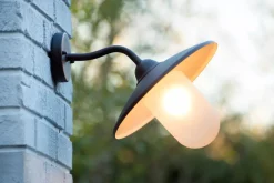 Online Wandleuchte Metall Glas Rostbraun H:24 cm IP44 Garten