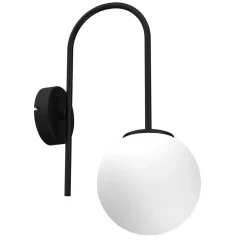 Luminex Wandleuchte Metall Glas Schwarz Weiß E14 Kugel blendarm* Wandleuchten|Küchenlampen