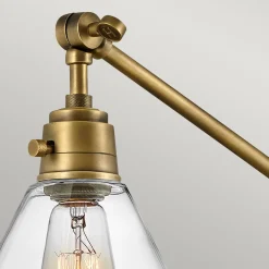 Discount Elstead Wandleuchte Metall Glas verstellbar E27 in Messing Antik