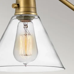 Discount Elstead Wandleuchte Metall Glas verstellbar E27 in Messing Antik