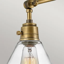 Discount Elstead Wandleuchte Metall Glas verstellbar E27 in Messing Antik