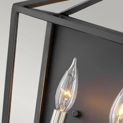 Best Elstead Wandleuchte Metall H: 43,1 cm Schwarz Nickel poliert