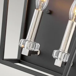 Best Elstead Wandleuchte Metall H: 43,1 cm Schwarz Nickel poliert