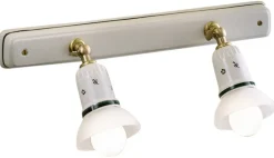 Ferroluce Wandleuchte Metall Keramik verstellbar E14 2-flammig* Wohnzimmerlampen|Keramiklampen