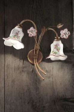 Ferroluce Wandleuchte Metall Keramik E14 B: 37 cm 2-flammig* Wohnzimmerlampen|Keramiklampen