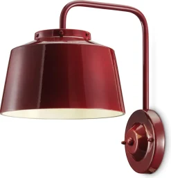 Outlet Ferroluce Wandleuchte Metall Keramik 34 cm hoch Bordeaux E27