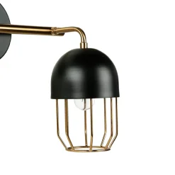 Online Easylight Wandleuchte Metall Schwarz Gold Loft Design 2x E14 QUINN