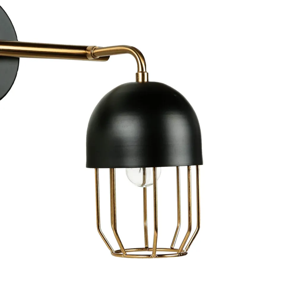 Online Easylight Wandleuchte Metall Schwarz Gold Loft Design 2x E14 QUINN