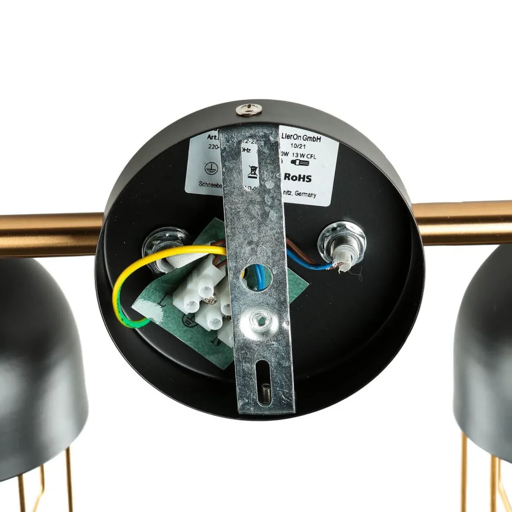 Online Easylight Wandleuchte Metall Schwarz Gold Loft Design 2x E14 QUINN