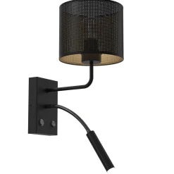 Outlet Luminex Wandleuchte Metall Schwarz Gold E27 G9 Lesearm Schalter