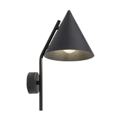Hot TK Lighting Wandleuchte Metall Schwarz H: 38 cm E27 Retro Design