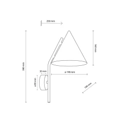 Hot TK Lighting Wandleuchte Metall Schwarz H: 38 cm E27 Retro Design