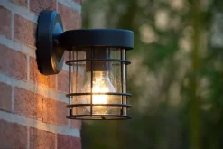 Wandleuchte Metall Schwarz IP23 E27 Haus Haustür Garten* Außenwandleuchten|Metall Lampen