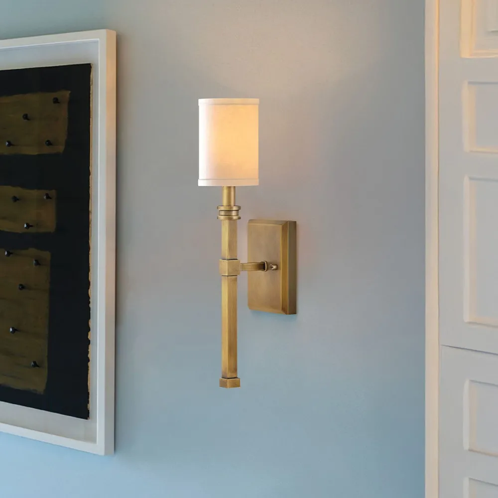 Sale Elstead Wandleuchte Metall Stoff H: 45,6 cm Jugendstil E14