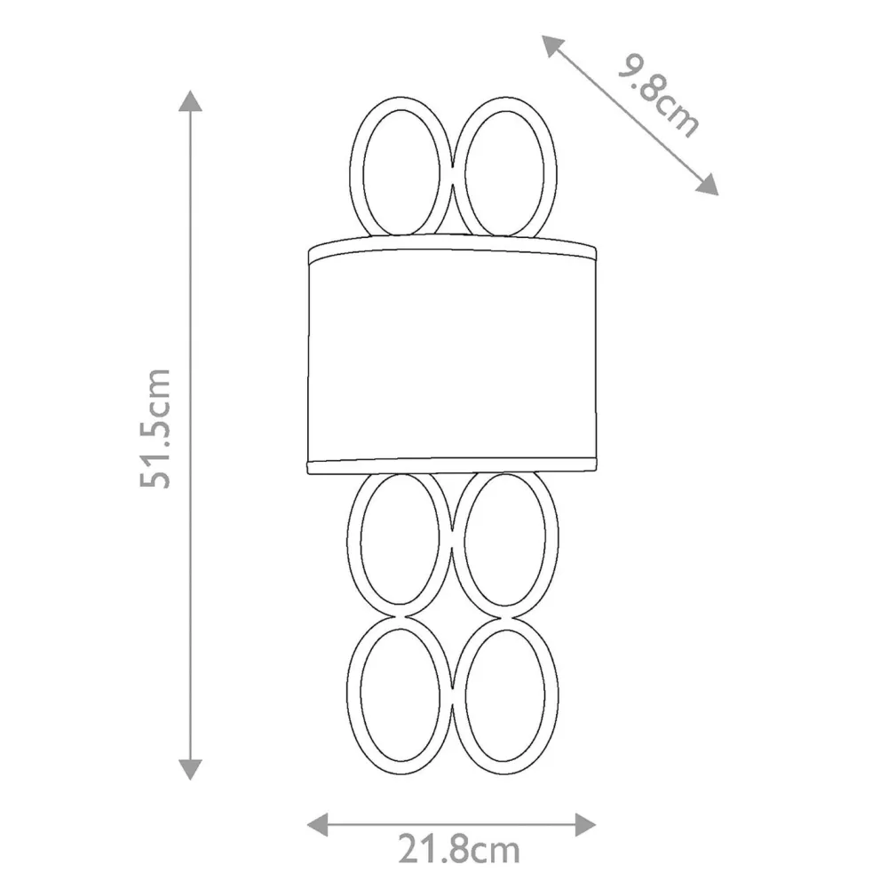 Elstead Wandleuchte Metall Stoff Glas 51,5 cm hoch 5x E14 elegant* Wandleuchten|Flurlampen