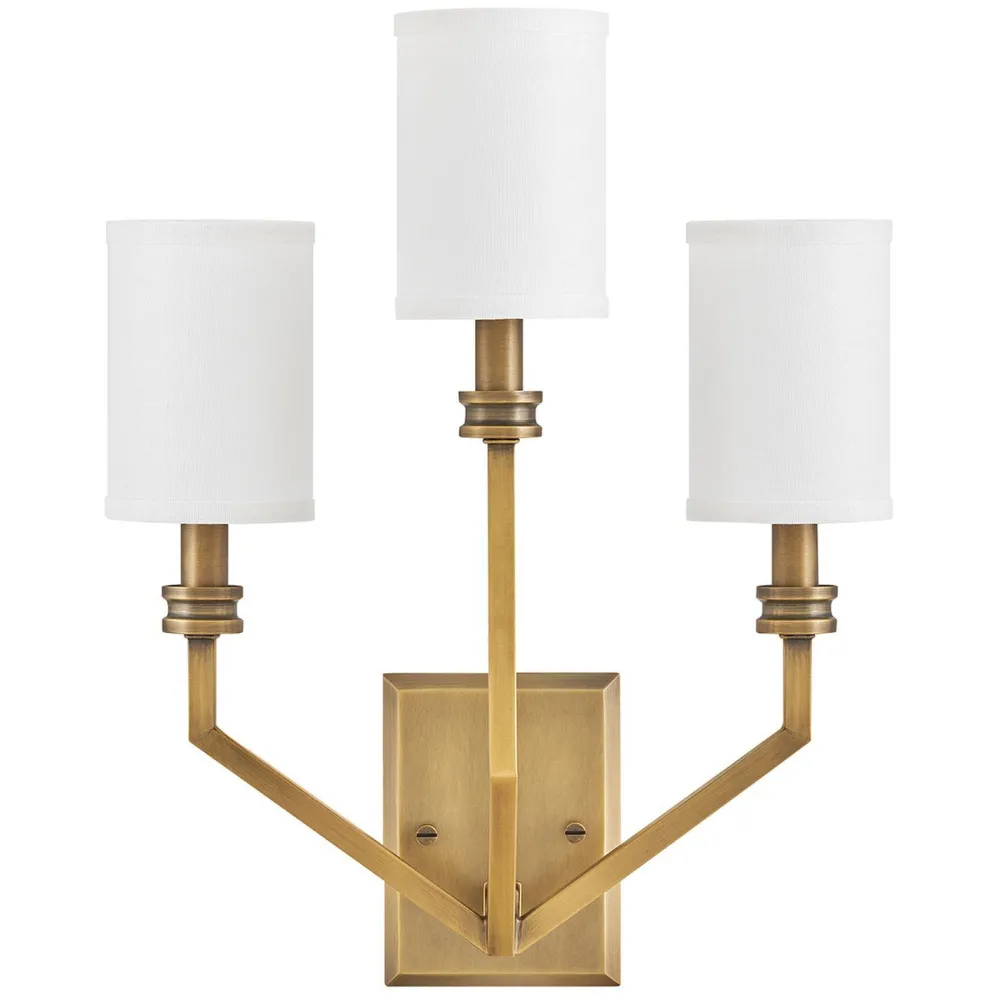 Elstead Wandleuchte Metall Stoff 48,3 cm hoch E14 3-flammig* Wandleuchten|Rustikale Lampen