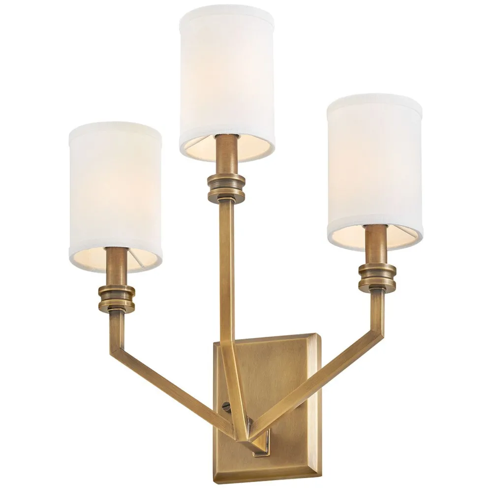 Elstead Wandleuchte Metall Stoff 48,3 cm hoch E14 3-flammig* Wandleuchten|Rustikale Lampen