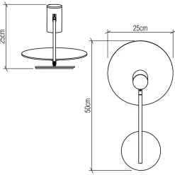 Discount Elstead Wandleuchte Metall Teak Holz Furnier GU10 50 cm hoch