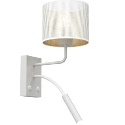 Luminex Wandleuchte Metall Weiß Gold E27 G9 Lesearm Schalter* Wandleuchten|Schlafzimmer Lampen