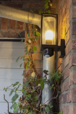 Eco-Light Wandleuchte mit Bewegungsmelder Aluminium Glas Schwarz* Metall Lampen|Moderne Außenleuchten