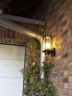 Eco-Light Wandleuchte mit Bewegungsmelder Aluminium Glas Schwarz* Metall Lampen|Moderne Außenleuchten