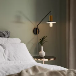 By Rydéns Wandleuchte mit Kabel Metall E27 Schwenkarm 35 cm hoch