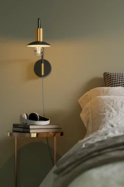 By Rydéns Wandleuchte mit Kabel Metall E27 Schwenkarm 35 cm hoch