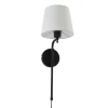 Outlet Searchlight Wandleuchte mit Kabel Schalter E27 Schwarz Natur